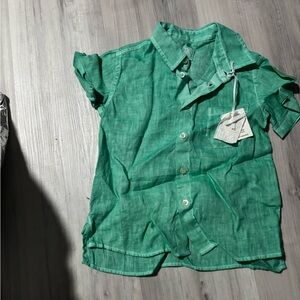 Green Kids Shirt by 120% Lino